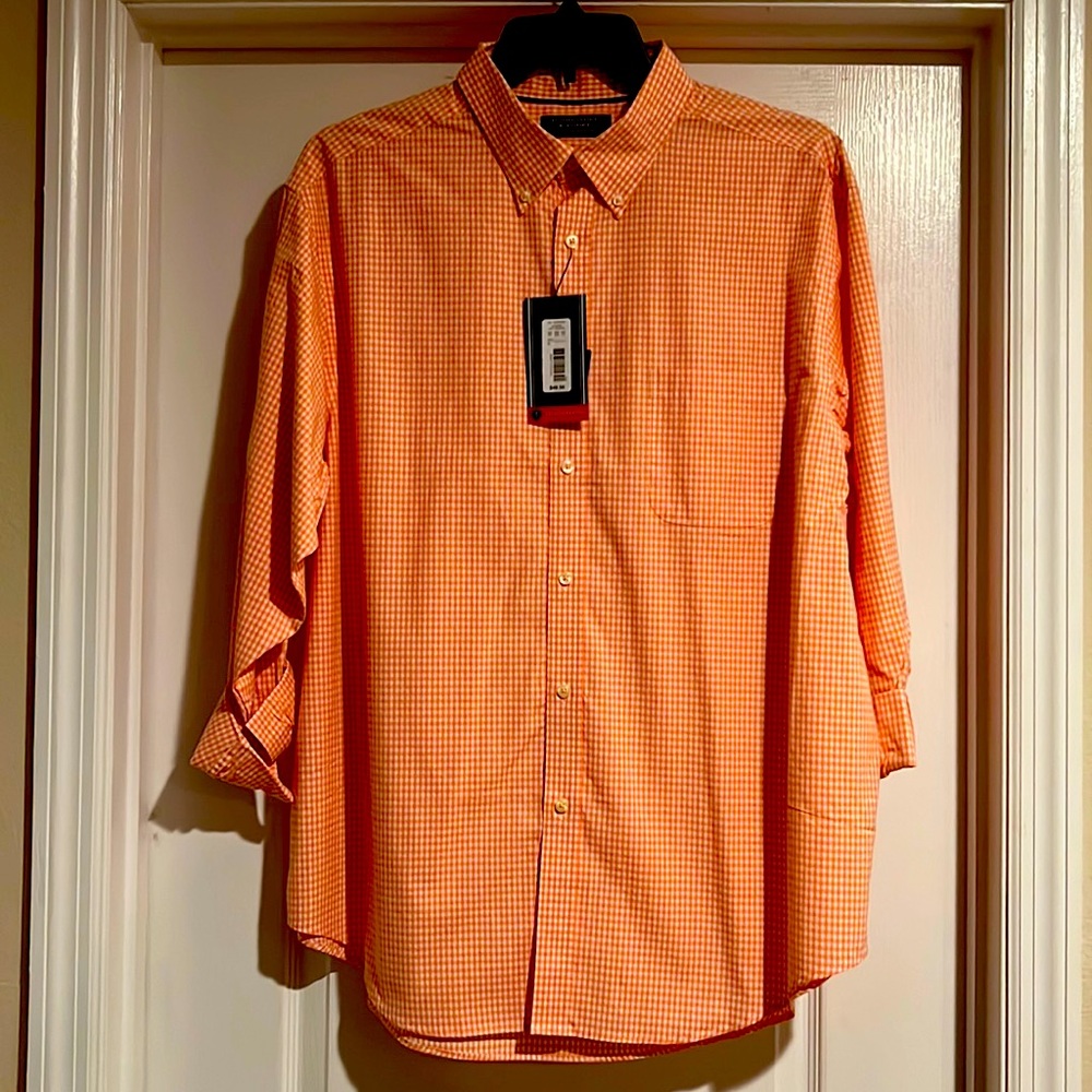 Roundtree & Yorke Orange Button down shirt. XL. Brand new with tags.